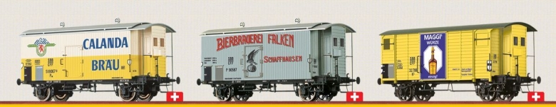 BRAWA 50702 - H0 - 3-tlg. Set Schweizer-Marken K2, SBB, Ep. III